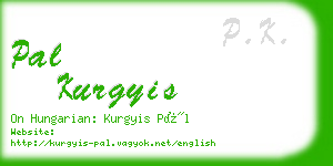 pal kurgyis business card